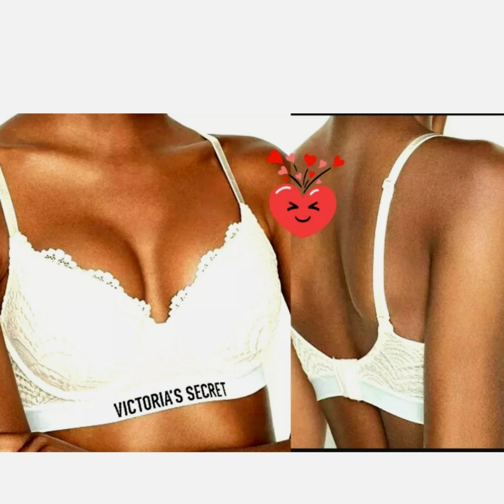 VA tshirt pushup full coverage white lace bra